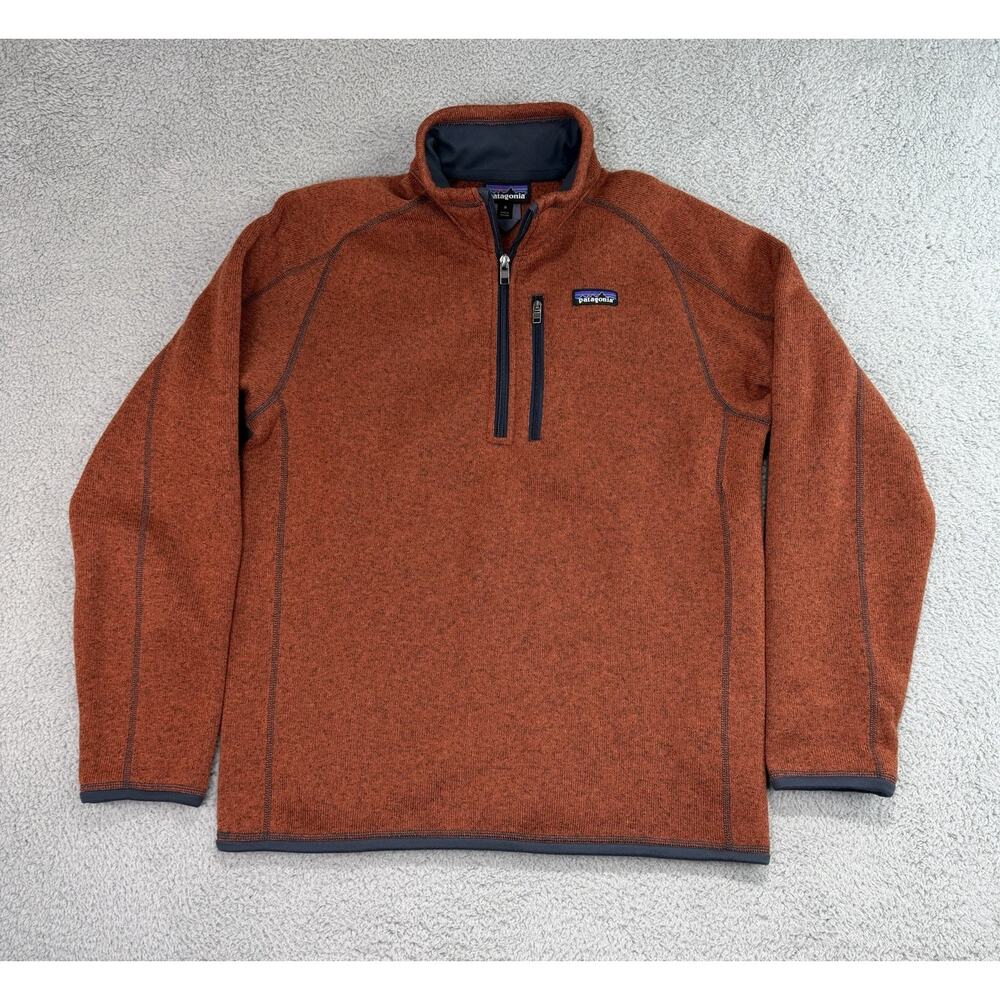 Patagonia Better Sweater 1/4 Zip Pullover Orange Heather Fleece Mens Medium